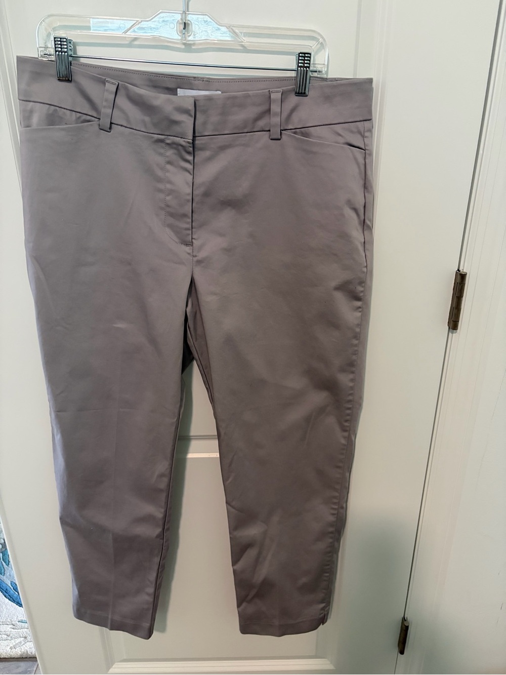 Liz Claiborne Emma Straight-Leg Pants in Light Gray